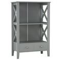 thumbnail image 2 of kleankin Floor Bathroom Storage Rack Standing Cabinet with Shelf Drawers, Grey, 2 of 9