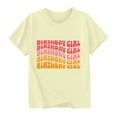 thumbnail image 2 of Frwgonr Girls Birthday T-shirts Short Sleeves Blouse Crewneck Birthday Graphic Summer Kids Tee Tops 2-15 Years, Yellow, 2 of 5