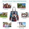 thumbnail image 5 of Kdxio Tie-Dye Wolf Head Pattern Boys Athletic Unisex Boys Girls Hoodie with Pocket Sweatshirts-Large, 5 of 6