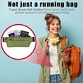 thumbnail image 4 of Riñonera para correr simple, ultrafina, con cremallera de doble capa, impermeable, para hombres y mujeres, deportes al aire libre, ocio, fitness, riñonera impermeable, bolsa de viaje, cómoda,, 4 of 5
