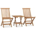 thumbnail image 4 of vidaXL 3 Piece Folding Patio Dining Set with Cushion Solid Teak Wood, 4 of 32