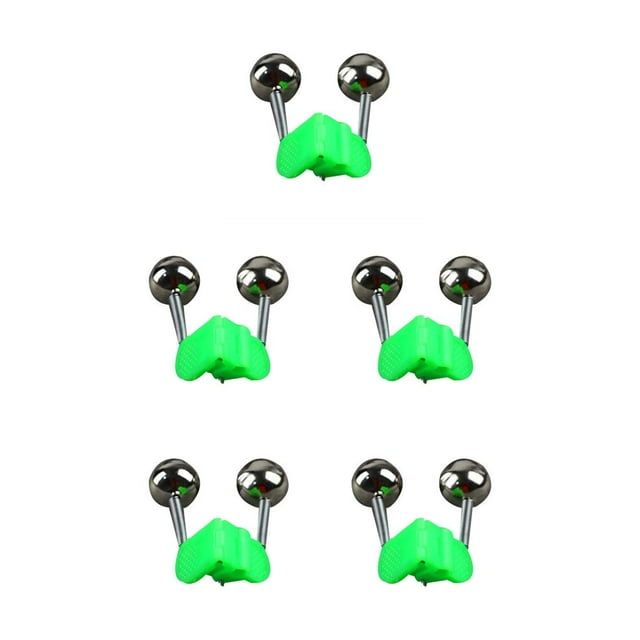 Decodeary Alarmes de Morsure de Pêche à Double Spirale Clips de Pointe de Canne à Pêche Outil de Pêche Vert 5Ensemble