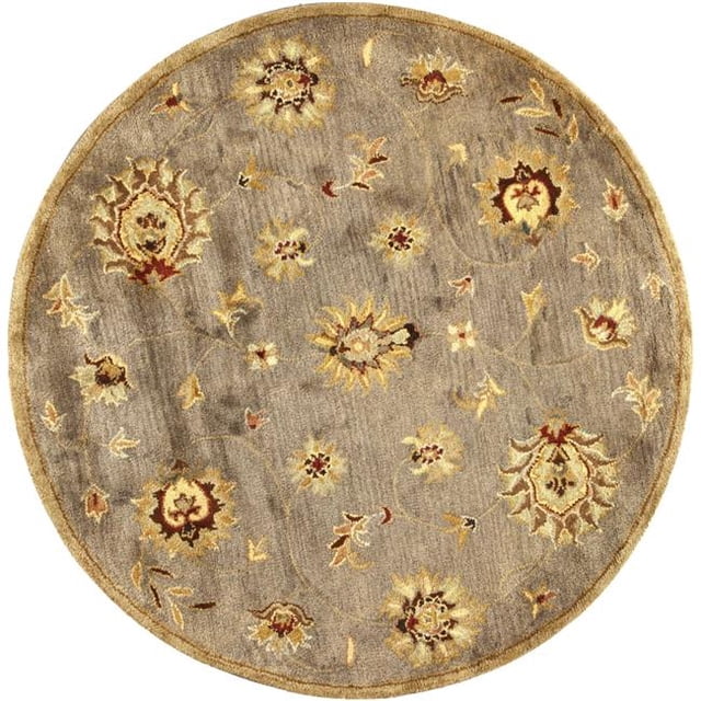 HomeRoots 352891 Tapis Rond en Laine Gris de 5 Pi 6 Po