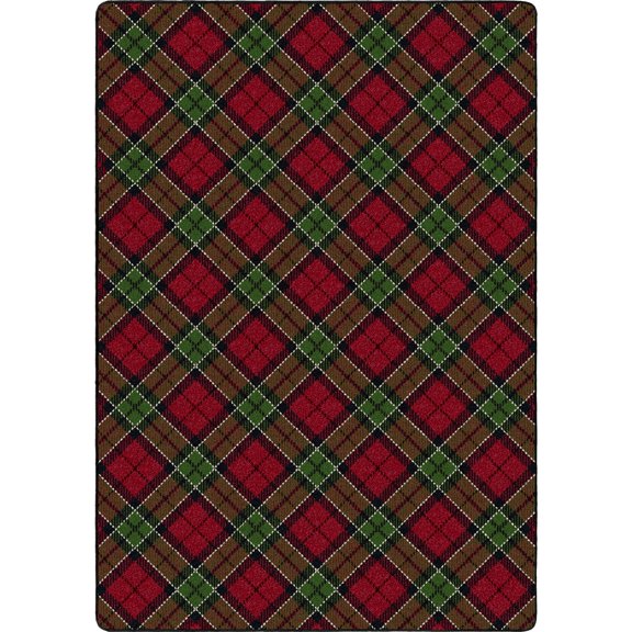 Milliken Seasonal Area Rug CHRISTMAS PLAID Christmas Plaid Green Modern, 5' x 8'