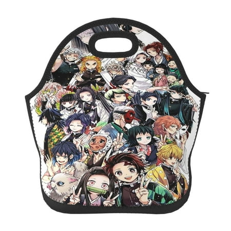

Demon Slayer Family Lunch Bag Tote Bag Insulated Neoprene Lunch Box Picnic Bento Bag School Beach