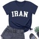 thumbnail image 2 of Camiseta de Manga Corta Impresa de Cuello Alto para las Mujeres, Tops de Cuello Redondo para las Mujeres Mezcla de Poliéster de Spandex de Uso Diario Casual, 2 of 5