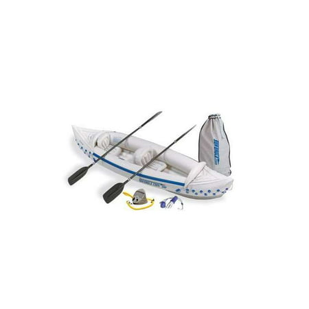 SEA EAGLE 330 Deluxe 2 Person Inflatable Kayak Canoe w/ Paddles & Repair (Best Inflatable Sea Kayak)