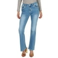thumbnail image 3 of SEXY COUTURE Women's Rhinestone Mid Rise Boot Cut Light Wash Denim Jeans (S-517-PB), 3 of 4