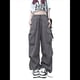 thumbnail image 2 of Pantalones Cargo para Mujer, Pantalones Casuales de Senderismo, Pantalones Holgados Y2K de Cintura Alta con Múltiples Bolsillos Gris XXL, 2 of 10