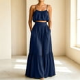 thumbnail image 2 of Neewe Summer Skirt Sets Women 2 Piece Outfits Sleeveless Strap Top Elastic Waist Maxi Dress Sets with Pockets, 2 of 7