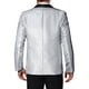 thumbnail image 3 of INSPIRE CHIC Blazers para Hombre con Solapa Metálica y Un Botón, Estilo de Fiesta, Brillantes, Talla 2XL, Plata, 3 of 4