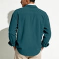thumbnail image 6 of BRANROY Long Sleeve Shirts for Men - Lightweight Breathable Corduroy Button-Front Loose Fit Shirt for All-Day Comfort,Royal Blue L, 6 of 8