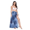 Blue Christmas Tree Forest Women's Swimwear Cover Ups Strappy Beach ...