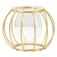 thumbnail image 4 of Smilepp Sleek Metal Wire 3D Geometric Flower Vase Versatile Desktop Plant Holder Gold round 1Set, 4 of 6