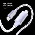 thumbnail image 5 of Powertek Light-Up USB-C to USB-C Fast Charging Cable, 60W, 5 ft, White, 5 of 7