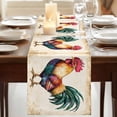 thumbnail image 3 of Farmhouse Rooster 36 Inch Table Runner, Vintage Country Animal Prints Farmhouse Dresser Scarf Cotton & Linen Tablerunner for Dining/Kitchen Island/Holiday Party Décor Small 13" x 36", 3 of 9