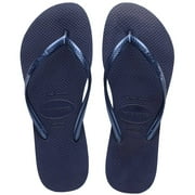 Havaianas Women's Slim Flip Flops - Spring and Summer Pool Sandals for Women - Navy Blue, 7/8