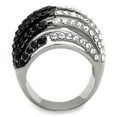 thumbnail image 3 of Two-Tone IP Black Stainless Steel Ring with Top Grade Crystal in Jet for Women Jet Stone Color Style TK1686 Size 7, 3 of 4