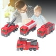 thumbnail image 3 of Fire Truck Model, Pull Back 4Pcs 1:32 Educational Gift Fire Truck Toy Set  For Home, 3 of 8