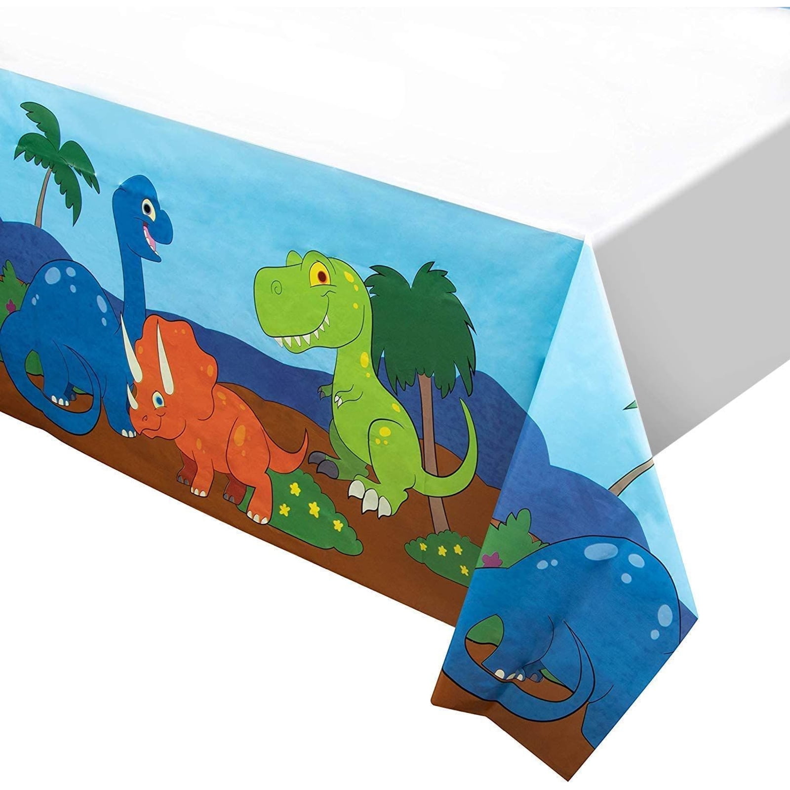6 Pack Dinosaur Plastic Tablecloth for Kids Birthday Party Decorations, Dino Rectangular Table Cover, 54 x 108 in