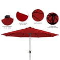 thumbnail image 3 of Mondawe 9ft Patio Umbrella 32 LED Solar Light Market Umbrella Red with Tilt and Crank, 3 of 8