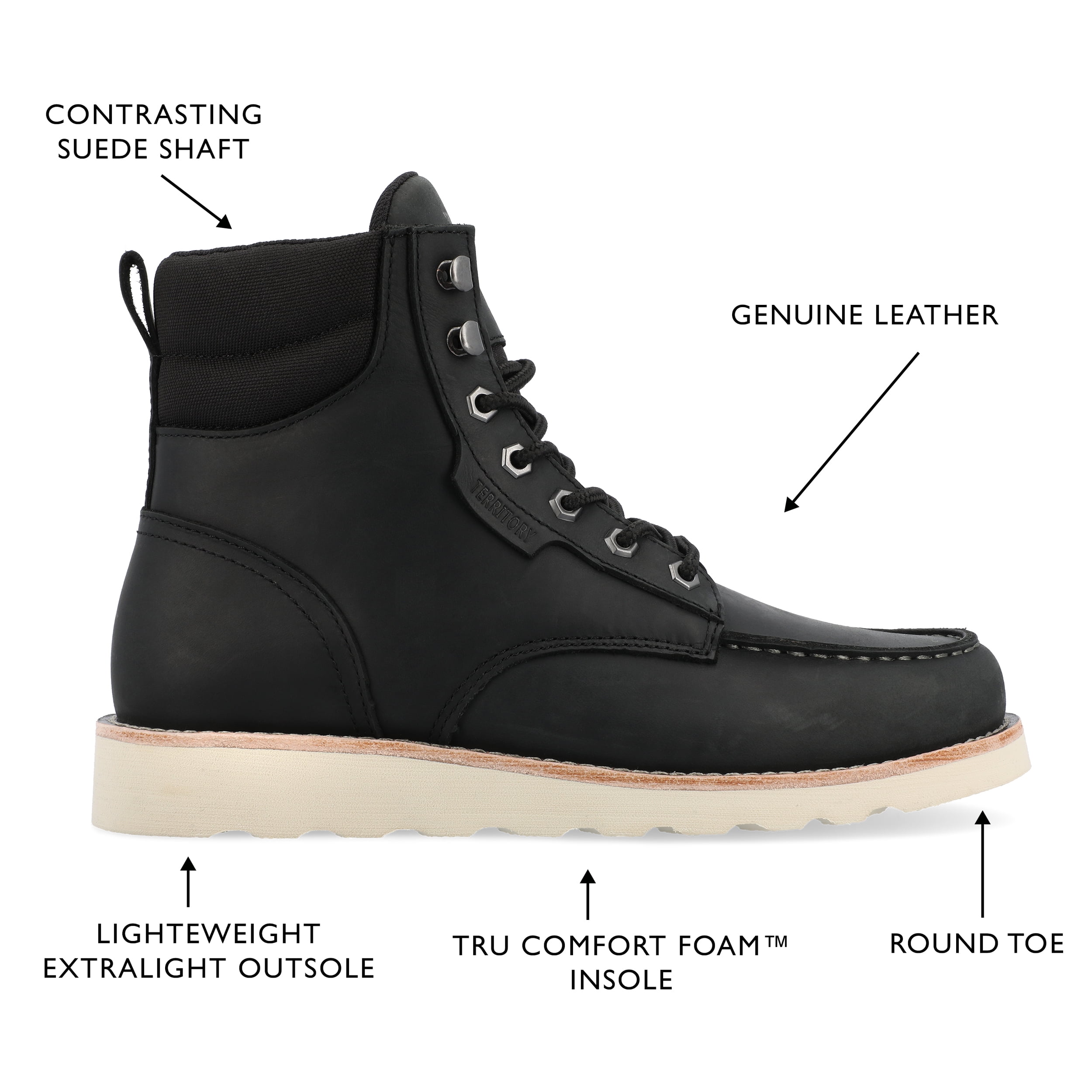 Territory Venture Tru Comfort Foam Water Resistant Moc Toe Lace-up Ankle Boot