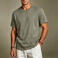 thumbnail image 2 of Sports Shirts Dqueduo Men's Short Sleeved Round Neck Elastic Breathable Top Casual Sports T-shirt Green S, 2 of 6