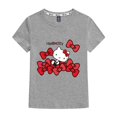 thumbnail image 3 of Ropa infantil de Hello Kitty, camiseta informal de verano a la moda de manga corta con estampado de dibujos animados para niña, camiseta transpirable de algodón puro para niño, nueva, 3 of 5