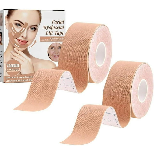 Ruban Facial pour Huile de Ricin, Ruban Facial pour Rides de Nuit, Ruban à l'Huile de Ricin pour le Visage, Ruban pour la Peau pour le Visage, Ruban Liftant Invisible pour le Visage