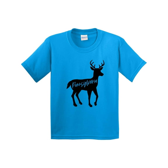Inktastic Pennsylvania Black Deer Silhouette Youth T-Shirt