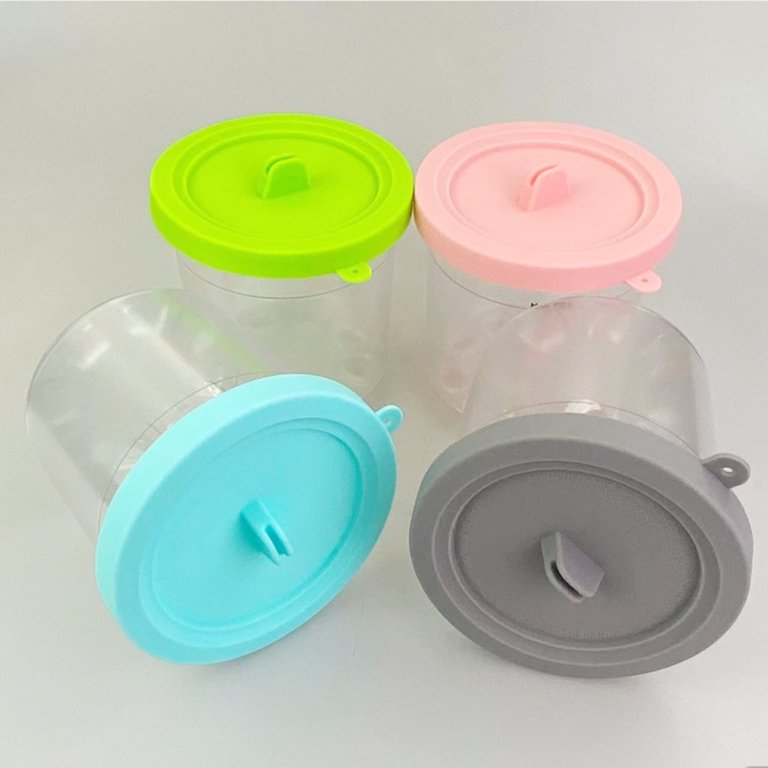 2Pcs Replacement Covers Silicone Ice Cream Container Lids Airtight