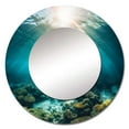 thumbnail image 2 of Designart "Coral Beneath the Waves IV" Coastal Turquoise Large Round Mirror - Round Mirror Wall Décor - Coastal Round Printed Mirror 29" x 29" Inch, 2 of 5