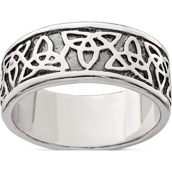 Sterling Silver Antiqued Celtic Knot Ring (Size 9) Made In India qr1960-9