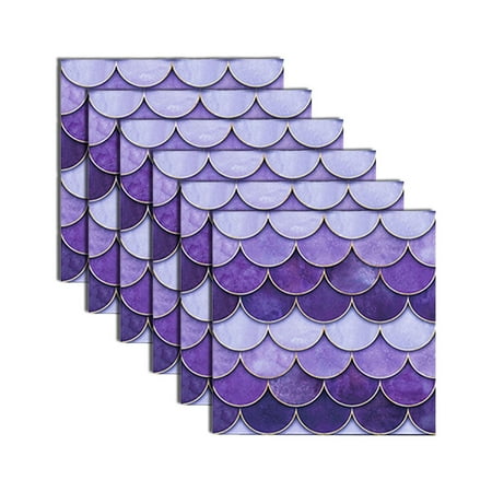 Wall Stickers Paper Sticker Pull And Stick Aesthetic Anime The Wallpaper 1Set 6pc Self Adhesive Tile 3D Kitchen Bathroom Decoration