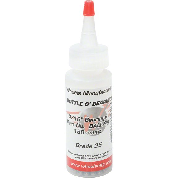 Wheels Manufacturing Grade 25 3/16 Loose Replacement Ball Bearing Bottle of 150