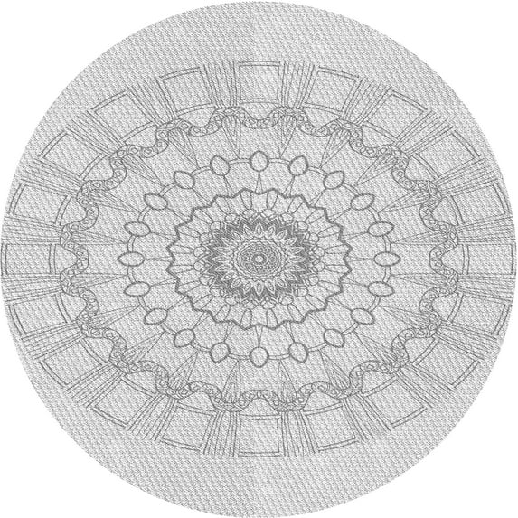 Ahgly Company Machine Washable Indoor Round Transitional Platinum Gray Area Rugs, 7' Round