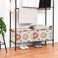 thumbnail image 3 of Yayeee Foldable Storage Basket for Shelves with Handles Waterproof Cloth Bins, Pink Donut, 3 of 7