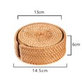 thumbnail image 2 of Bgsha Handcrafted Rattan Coasters Set Golden Color Diameter 8/10/13/16/18/20cm Perfect Addition to Your Table Setting, 2 of 10