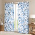 thumbnail image 2 of Manfei Adults Blue Flowers Curtains Pack of 2 (42x84 Each),Chic Floral Blossoms Curtains Blackout,Spring Garden Bedroom Curtains,Luxury Bedroom Decor, 2 of 6