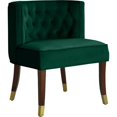 thumbnail image 3 of Meridian Furniture Perry Collection Velvet Upholstered Dining Chair, Green (Set of 2), 3 of 5