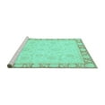 thumbnail image 2 of Ahgly Company Machine Washable Indoor Square Abstract Turquoise Blue Modern Area Rugs, 8' Square, 2 of 4