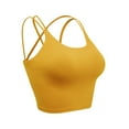 thumbnail image 2 of Padded Seamless Criss Cross Bralette Workout Yoga Bra Cami Crop Top for Women Yoga Sport Bra Light Support Strappy Free Bra, Plus Size, 2 of 8