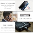 thumbnail image 3 of Leather Case for iPhone 13 Mini Card Slot Folio Flip Wallet Case for iPhone 13 Mini Premium PU Magnetic Kickstand Cover Soft TPU Inner Case Black, 3 of 7