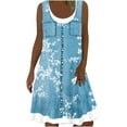 thumbnail image 2 of Mefallenssiah Robes d'Été pour Femmes Imprimé Sans Manches Col Rond Robe Fausse Deux Pièces, 2 of 5