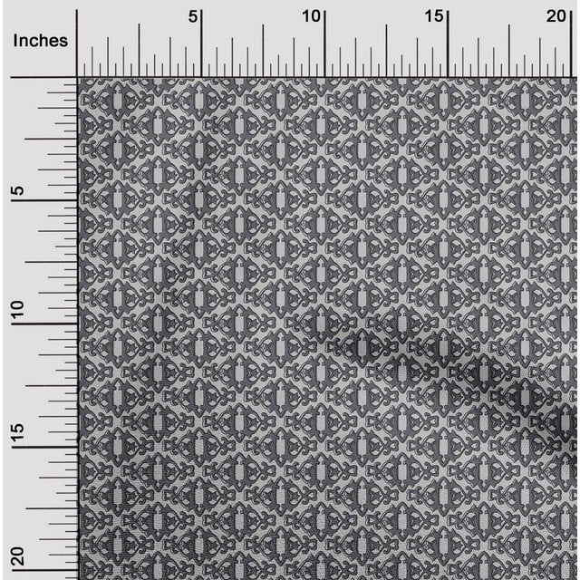 oneOone Silk Tabby Fabric Floral Block Print Sewing Fabric BTY 42 Inch Wide