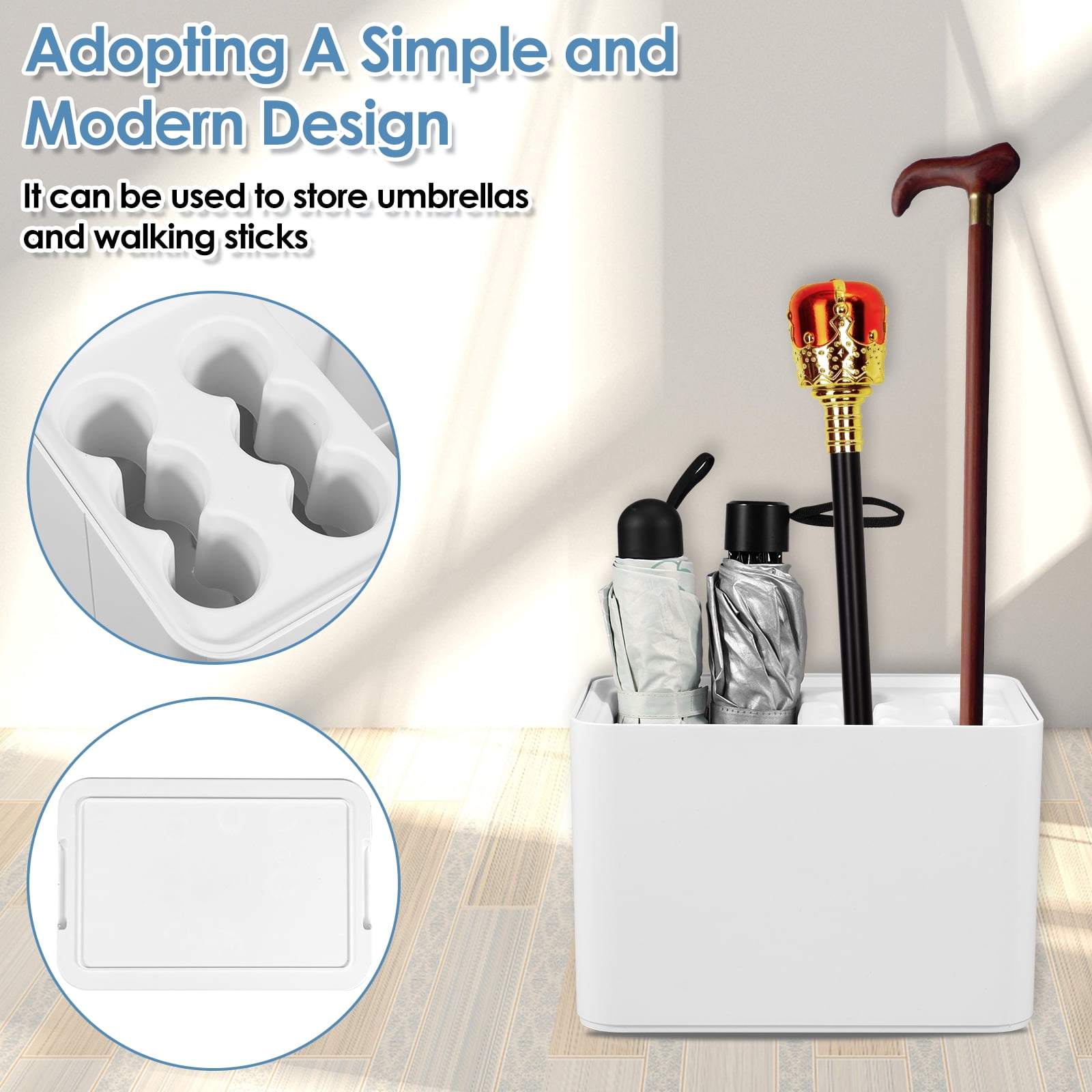 Lzvxtym Umbrella Rack Umbrella Stand with Removable Drip Tray Anti-Slip Base Umbrella Holder Store 10 Umbrella for Home Office Indoor