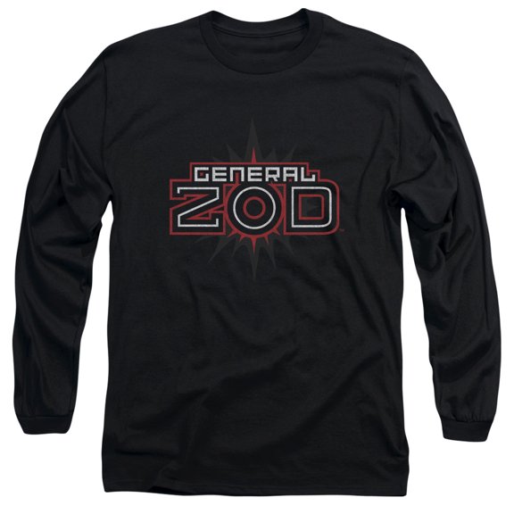 Superman Zod Logo Long Sleeve Adult 18/1 T-Shirt Black