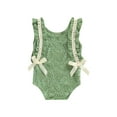 thumbnail image 1 of TSEXIEFOOFU Newborn Baby Girl Summer Jumpsuit, Sleeveless Round Neck Lace Ruffled Bow Romper One-Piece Clothes, 1 of 8