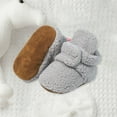 thumbnail image 4 of Hurxie Infant Baby Boy Girl Cozy Fleece Bootie Newborn Stay On Slipper Winter Warm Gripper Non-Slip Crib Shoes Gray 0 Months, 4 of 4