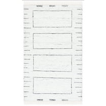 SAFAVIEH Casablanca John Geometric Cotton Area Rug, Ivory/Black, 8' x 10'